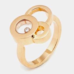 Chopard Happy Bubbles Diamond 18K Rose Gold Ring Size 53