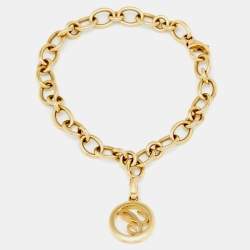 Pre Owned Chopard Diamond 18k Yellow Gold Charm Bracelet