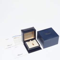 Pre Owned Chopard Happy Diamond Hamsa Hand Good Luck Diamond 18k Rose Gold Pendant Necklace