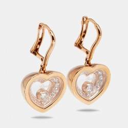 Pre Owned Chopard Very Chopard Diamonds 18k Rose Gold Earrings