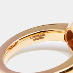 Pre Owned Chopard Happy Heart Happy Diamond 18k Rose Gold Diamond Ring Size 55