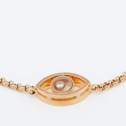 Pre Owned Chopard Happy Diamonds Good Luck Charm Diamond 18K Rose Gold Bracelet