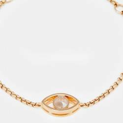 Pre Owned Chopard Happy Diamonds Good Luck Charm Diamond 18K Rose Gold Bracelet
