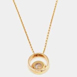 Chopard Happy Diamond 18K Rose Gold Circle Pendant Necklace