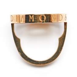 Chopard Happy Diamonds 18k Yellow Gold Circular Ring Size 49