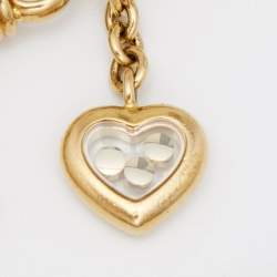 Pre Owned Chopard Happy Diamond 'I Love You' Diamonds 18k Yellow Gold Charm Bracelet