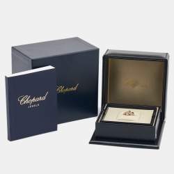 Chopard Happy Hearts Mother of Pearl Diamond 18k Rose Gold Ring Size 49