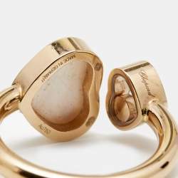 Chopard Happy Hearts Mother of Pearl Diamond 18k Rose Gold Ring Size 49