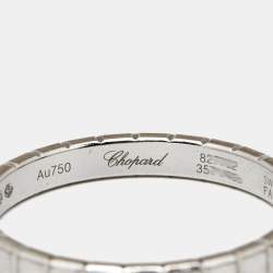 Chopard Ice Cube Diamond 18k White Gold Band Ring Size 54