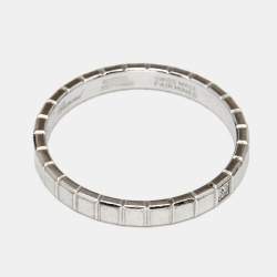 Chopard Ice Cube Diamond 18k White Gold Band Ring Size 54