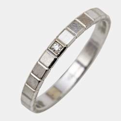 Chopard Ice Cube Diamond 18k White Gold Band Ring Size 54