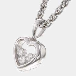 Pre Owned Chopard Happy Diamonds 18K White Gold Diamond Necklace
