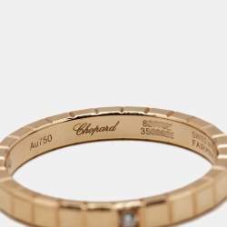 Chopard Ice Cube Diamond 18k Rose Gold Band Ring Size 52