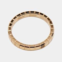 Chopard Ice Cube Diamond 18k Rose Gold Band Ring Size 52
