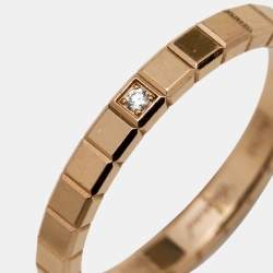 Chopard Ice Cube Diamond 18k Rose Gold Band Ring Size 52