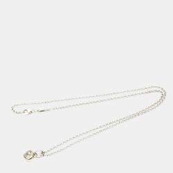 Pre Owned Chopard Happy Diamonds Heart 18K White Gold Diamond Necklace