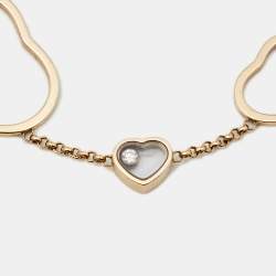 Pre Owned Chopard Happy Hearts Diamond 18k Rose Gold Bracelet
