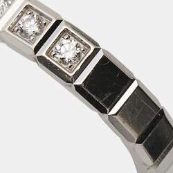 Chopard Ice Cube Diamond 18K White Gold Band Ring Size 53