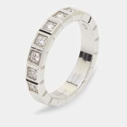 Chopard Ice Cube Diamond 18K White Gold Band Ring Size 53