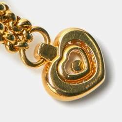 Pre Owned Chopard Happy Heart Diamonds 18k Yellow Gold Necklace