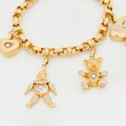 Chopard Happy Diamonds Sapphire 4-Charm 18k Yellow Gold Bracelet