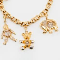 Chopard Happy Diamonds Sapphire 4-Charm 18k Yellow Gold Bracelet