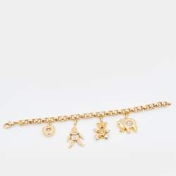 Chopard Happy Diamonds Sapphire 4-Charm 18k Yellow Gold Bracelet