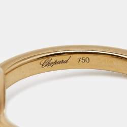 Pre Owned Chopard Happy Diamond 18k Rose Gold Heart Ring Size 50