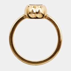 Pre Owned Chopard Happy Diamond 18k Rose Gold Heart Ring Size 50