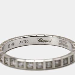 Chopard Ice Cube Diamonds 18k White Gold Band Ring Size 54