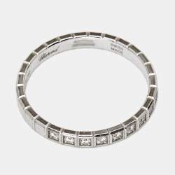 Chopard Ice Cube Diamonds 18k White Gold Band Ring Size 54