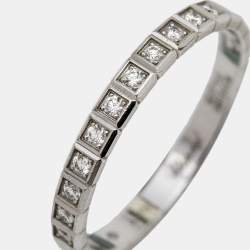 Chopard Ice Cube Diamonds 18k White Gold Band Ring Size 54