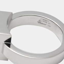 Chopard Happy Diamonds Icon 18K White Gold Diamond Ring EU 52
