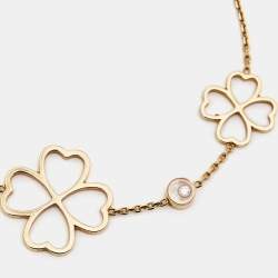 Chopard Happy Diamond Clover 18k Rose Gold Station Bracelet