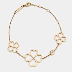 Chopard Happy Diamond Clover 18k Rose Gold Station Bracelet