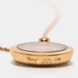 Chopard Happy Diamonds with Floating Arabic Letter 18k Rose Gold Pendant Necklace