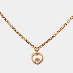 Pre Owned Chopard Happy Diamonds 18k Rose Gold Pendant Necklace
