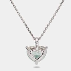 Pre Owned Chopard Happy Diamond Crystal Diamond 18k White Gold Pendant
