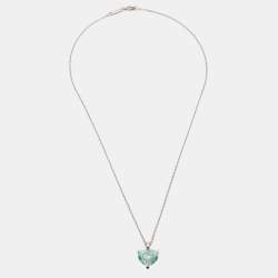 Pre Owned Chopard Happy Diamond Crystal Diamond 18k White Gold Pendant