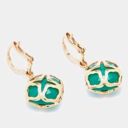 Pre Owned Chopard Imperiale Chalcedony 18k Rose Gold Earrings