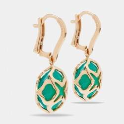 Pre Owned Chopard Imperiale Chalcedony 18k Rose Gold Earrings