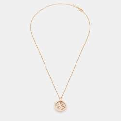 Pre Owned Chopard Happy Sun Diamond 18k Rose Gold Pendant Necklace