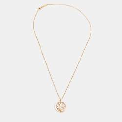 Pre Owned Chopard Happy Sun Diamond 18k Rose Gold Pendant Necklace