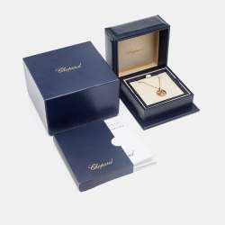 Pre Owned Chopard Happy Sun Diamond 18k Rose Gold Pendant Necklace