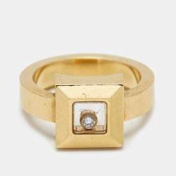 Chopard Happy Diamonds 18k Yellow Gold Ring Size 51