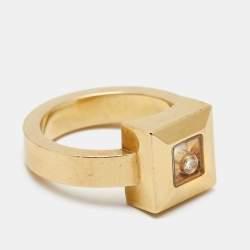 Chopard Happy Diamonds 18k Yellow Gold Ring Size 51