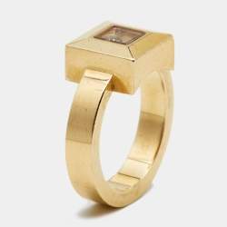 Chopard Happy Diamonds 18k Yellow Gold Ring Size 51