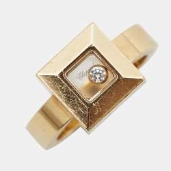 Chopard Happy Diamonds 18k Yellow Gold Ring Size 51