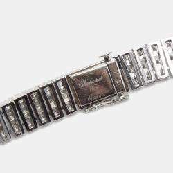 Pre Owned Chopard Ice Cube Three Row Diamonds 18K White Gold Necklace, Earrings & Ring Set