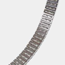 Pre Owned Chopard Ice Cube Three Row Diamonds 18K White Gold Necklace, Earrings & Ring Set